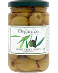 Organico Giant Green Olives In Brine Organic